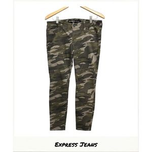 Express Jeans Women's Green Camo Stella Low Rise Ankle Legging Pants Size 10